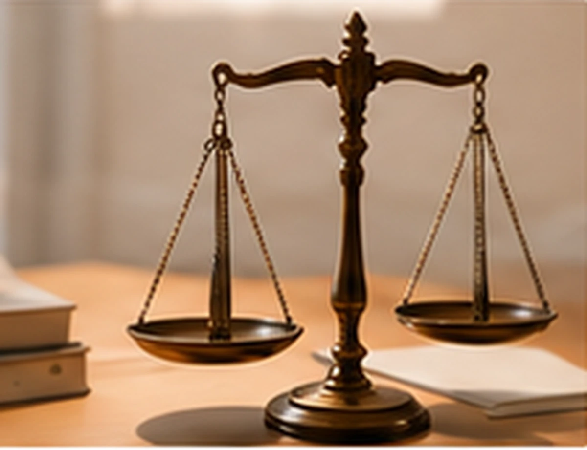 Balance de justice sur un bureau